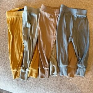 Little Bipsy Kids Ribbed Leggings - Mustard, Light Blue, Beige